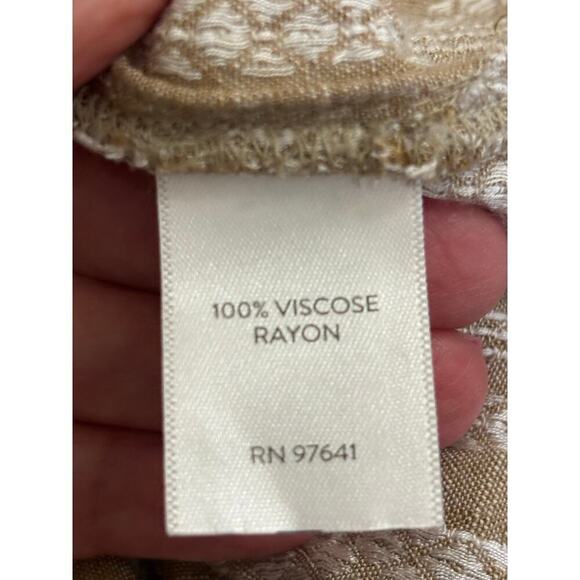 J. Jill tan/white stiped tunic, button front, LP, coastal, vacation, breezy - Picture 6 of 6